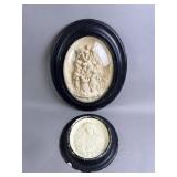 Antq 19th Century French Carved Framed Sculptures