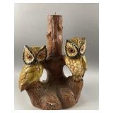 Vtg MCM Chalkware Owl Sculpture