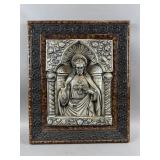 Embossed High Relief Metal Jesus Wall Hanging