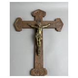 Vtg Hand-Carved Wooden Crucifix