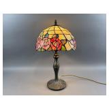 Tiffany Style Table Lamp, Rose Pattern Shade