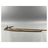 Vintage Hand-Carved Wooden Walking Cane & More
