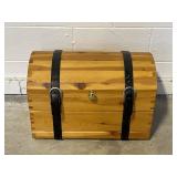 Natural Cedar Wooden Treasure Chest w/Curved Top