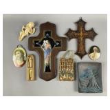 Antique L Dozo Wooden Cross Sculpture & More