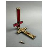 Antique Reliquary Crucifix Pendant, Hidden Relics
