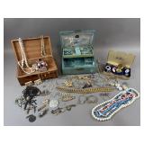 Vintage Costume Jewelry & Boxes & More