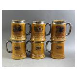 6 Vtg Lord Nelson England Pottery Mugs