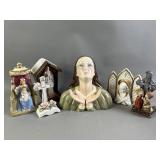 Vtg Porcelain Religious Figures