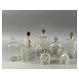 Vintage Catholic Holy Water Glass Bottles