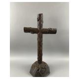 Vintage French Tramp Art  Crucifix