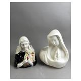 Vtg Hull Pottery Madonna Planter & Nun Planters