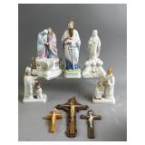 Vtg Mini Religious Figures and Crucifixes