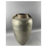 Vtg Handmade Hammered Metal Vase