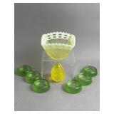 Vtg Uranium Glassware