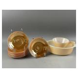 Vtg Fire King Handled Bowl, Plates & More