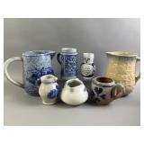 Collection of Blue & Grey Ceramic Pottery