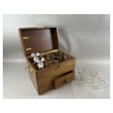 Tantalus Liquor Chest w/ Decanters & Glass Set