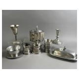 Collection of Silver Tone Metal Dishware