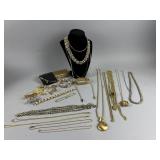 Vtg Gold Costume Jewelry & More Lot