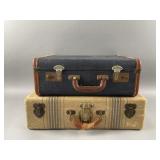 Antq/Vtg Striped Tweed Suitcase & More