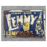 1940s Lemmy Lemonade Advertisement Sign