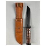 USMC KA-BAR Fighting Knife w/leather Sheath