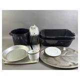 Charcoal, Silver, & More Serving Trays & Pans