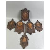 Collection of 6 Wooden Religious Wall Plaques
