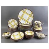 Vtg Knowles Santa Monica Plaid Dinnerware Set