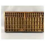 Vtg Wooden Printers Tray Wall Decor