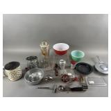 Vintage Pyrex Bowl, Kitchen Utensils & More