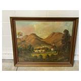 Signed Framed Oil Painting on Canvas by Jacla