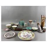 Indian Carving Set, Oriental Glassware & More