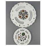 Vtg Petra Dura Inlaid Marble Gemstone Plates