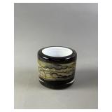 Signed Hand Blown Art Glass Votive Candle Holder
