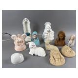 Various Religious Art, Ceramic Lamp & More