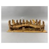Hand Carved Wooden Last Supper Sculpture