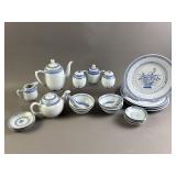 Vtg Chinese Rice Pattern Porcelain Dishware