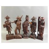 Vtg Asian Wood Figures