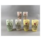 Mid Century Modern Oriental Frosted Glasses
