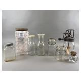 Vintage Daley Churn & Miscellaneous Glassware