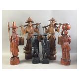 Vtg Asian Wood Figures