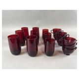 Anchor Hocking Ruby Red Glass Tumblers & Cups