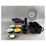Vintage Ceramic Berry Bowl & Assorted Glassware