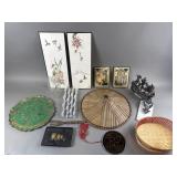 Asian Paintings, Rice Hat, Florentine Tray & More