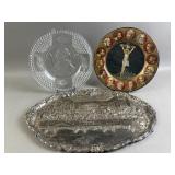 Repoussï¿½ Silver Last Supper Tray & Plates