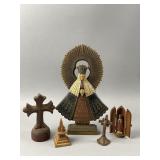 20th-century Mexican Folk Art Santo Figure & More