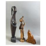 Vtg Wood Carved Figures