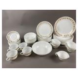 Vtg Corelle Butterfly Gold Dinnerware Set