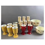 Vtg Hall Mixing Bowl & Cups